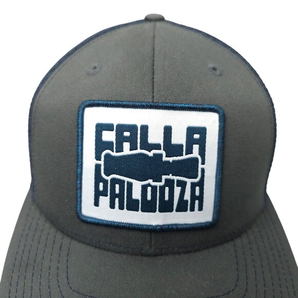 Fallapalooza Patch Mesh Snapback Cap Trucker Baseball Hat Richardson Gray Blue - Picture 7 of 13